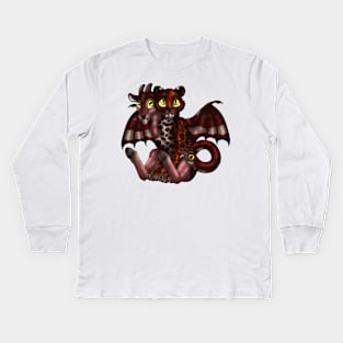 Chimera Cubs: Red Leopard Kids Long Sleeve T-Shirt